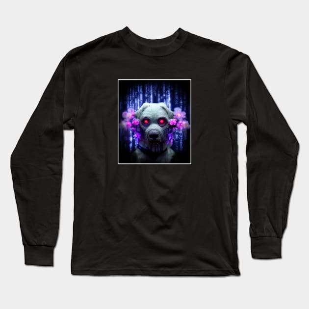 cyber punk puppy Long Sleeve T-Shirt by ElArrogante